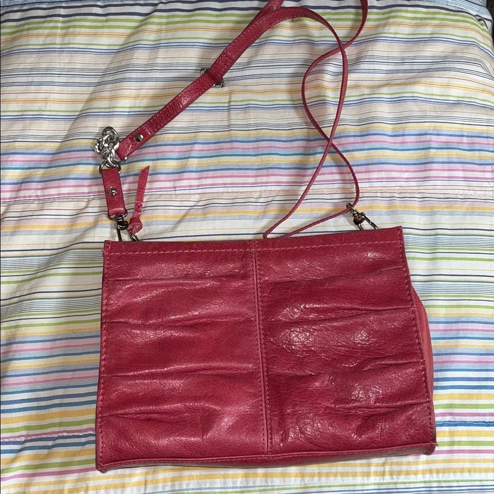 The Sak Pink Pleated Red Leather Shoulder‎ Bag GUC